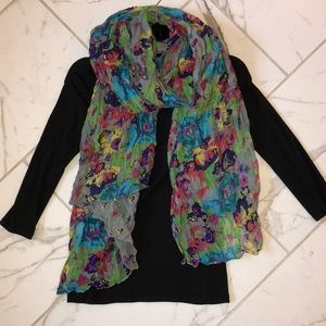 Light weight floral scarf